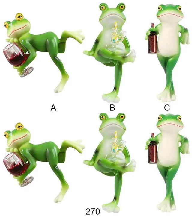 Alt view image 2 of 6 - Resin Hanging Frog Figurine Planter Hugger Small Frog Figurine Miniature Frog Figurine for Flower Yard Lawn Ornament