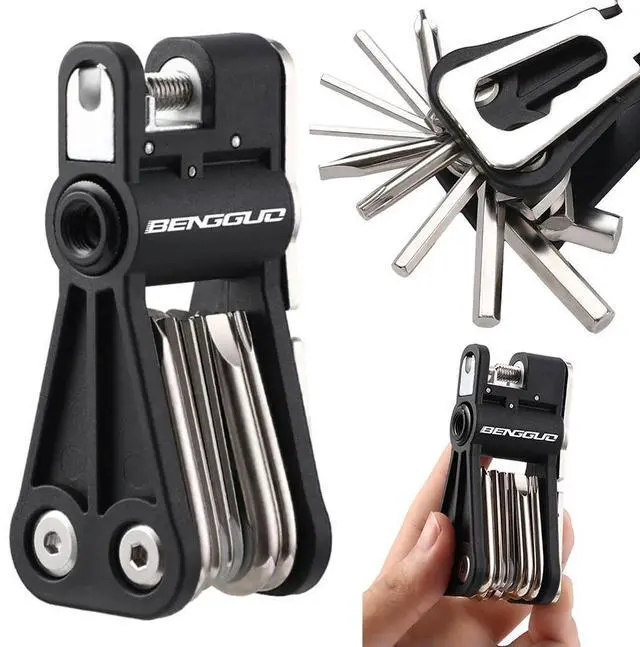 Main image of 18-in-1 Bike Fast Inflator Inflatable Head with Screwdriver Wrench Chain Cutter Schrader & Presta Valve Bicycle Accessories