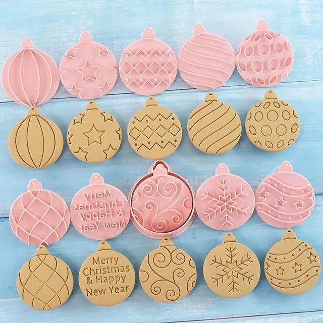 Alt view image 3 of 6 - Cookies Cutter Christmas Dough Stamp Plastic 3D Cartoon Pressable Biscuit Confectionery Baking Pastry Bakeware Party Decor