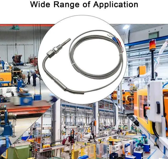 Alt view image 2 of 6 - 1/8 NPT Type K Thermocouple 1200°C Accessories Adjustable Armored Thermocouple Exhaust Probe High Temperature Sensor