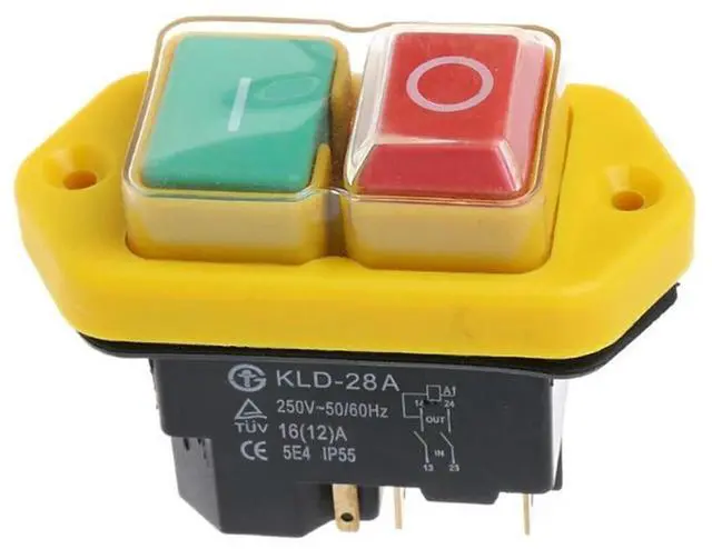 Main image of Push Button Switch KLD-28A 250V 16A Electromagnetic Switch 5Pin Power Tool Self-locking Switch For AC220V Motor-driven Lathes