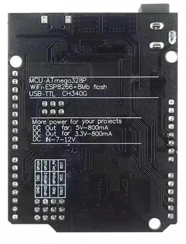 Alt view image 3 of 3 - For Nodemcu Wemos Compatible For UNO R3+ Atmega328p+ ESP8266 32Mb Memory USB-TTL CH340G Module