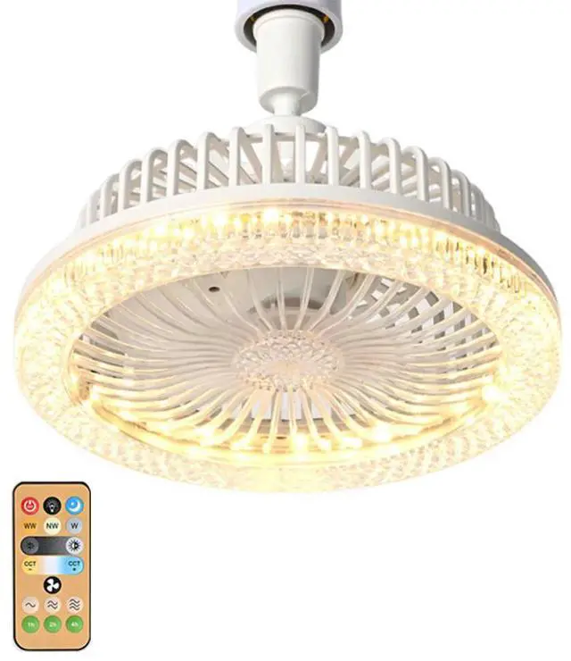 Alt view image 2 of 6 - Silent Ceiling Fan with Lights and Remote 3 Speeds Dimmable Small Ceiling Fan for Bedroom Living Room Kitchen