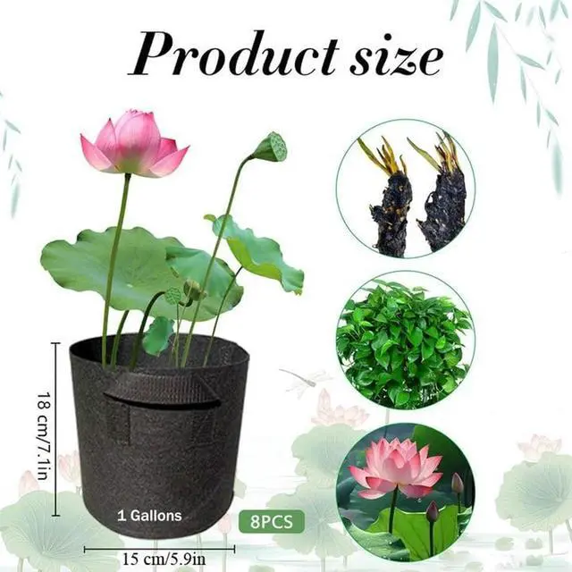 Alt view image 3 of 6 - 8 Pcs Lily Plant Pot For Pond Thickened Nonwoven Plant Pots Reusable For Aquatic Home  Garden Decor Accessory