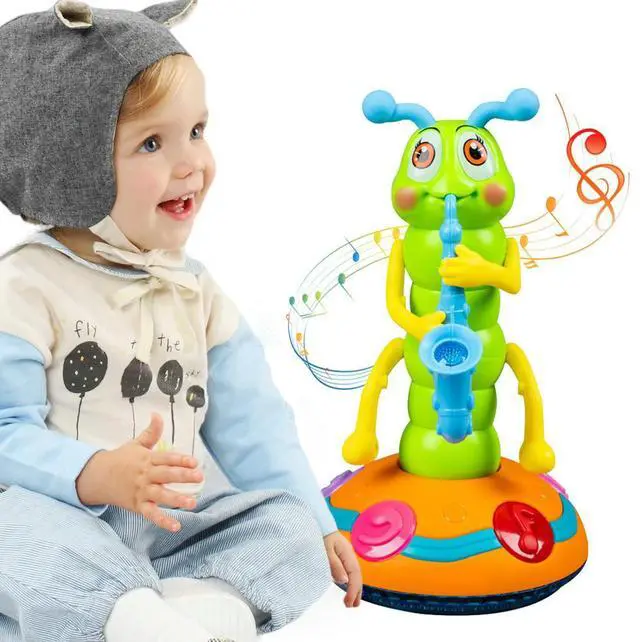Alt view image 2 of 6 - Electric Caterpillar Saxophone Toys with Music and Light Automatic Obstacle Avoidance Dancing Toy Educational Toy Xmas Gift