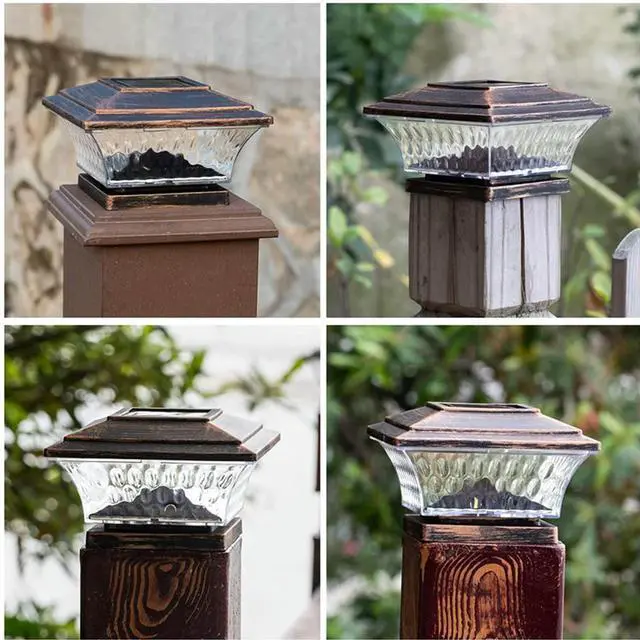 Alt view image 3 of 6 - Solar Light Column Fence Landscape Lamp Waterproof Patio Fence Gate Street Lamp 800mAh 6500K/2800K for Outdoor House Yard Garden