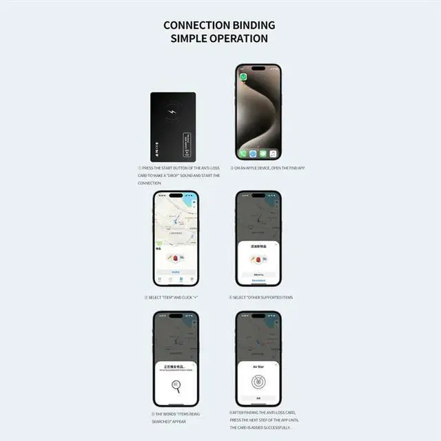 Alt view image 4 of 7 - Anti-Loss Location Tracking Card Ultra-Thin Wireless Tracker Card Support Wireless Charging