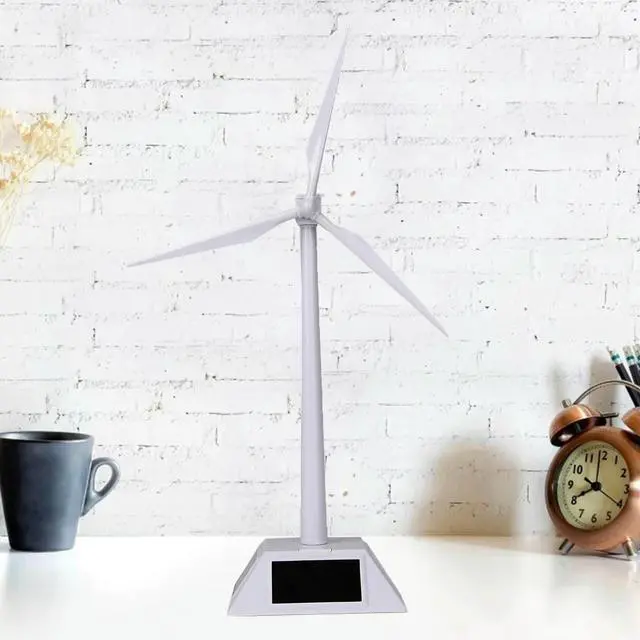 Alt view image 4 of 6 - Solar Powered Windmill Model Solar Wind Mill Toy Decorative DIY Windmill Toy Educational Science Teaching Tool for Kids Gift