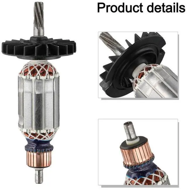 Main image of Anchor Replacement Black Silver Electric Hammer Rotor Black Silver Color Reliable Replacement Easy Installation For Construction