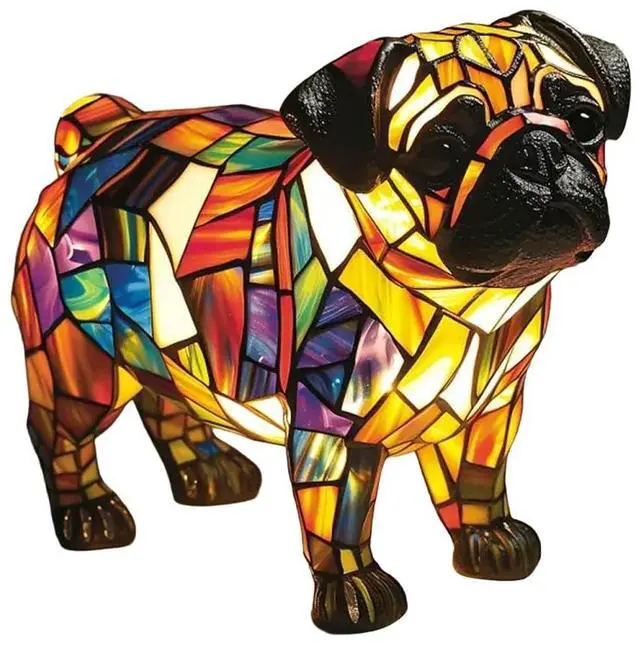 Alt view image 5 of 6 - Resin Animal Tabletop Night Light with Warm Ambient Glow Cute Pet Dog Themed Led Creative Animals Table Lamp for Home Decoration