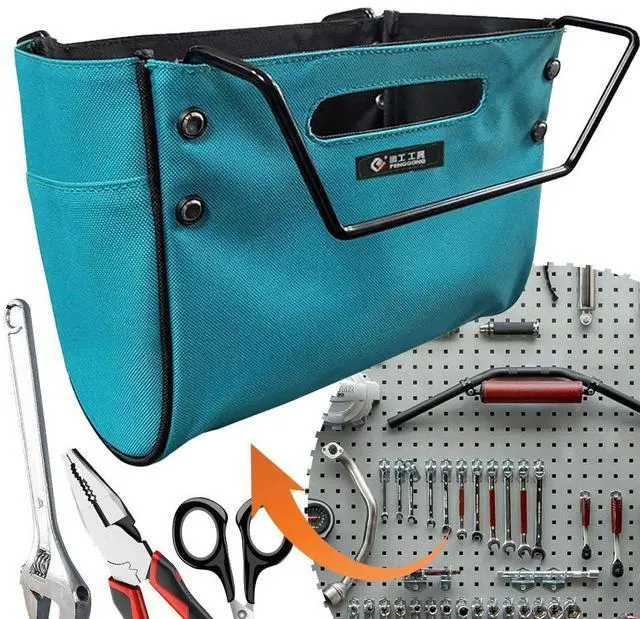 Alt view image 6 of 6 - Telescoping Ladder Tool Bag Utility Tools Bags Multifunctional Oxford Cloth with Side Pockets for Carpenter Plumber Electrician