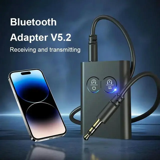 Main image of Bluetooth 5.2 Transmitter Receiver For Car Qualcomm APTX-Adaptive HD Low Latency Wireless Audio Adapter With 3.5Mm Aux