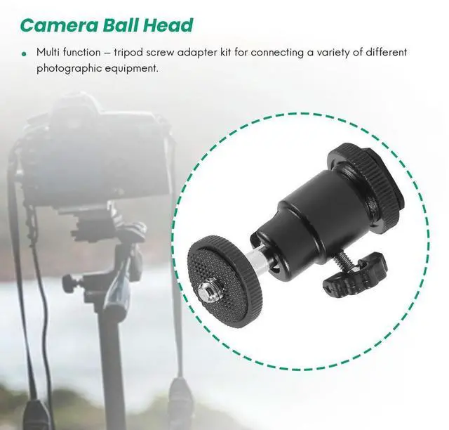 Alt view image 2 of 3 - Camera Screw, 21 Pcs 1/4 Inch 3/8 Inch Converter Threaded Screws 1/4Inch Hot Shoe Adapter Mount Camera Ball Head Set Camera