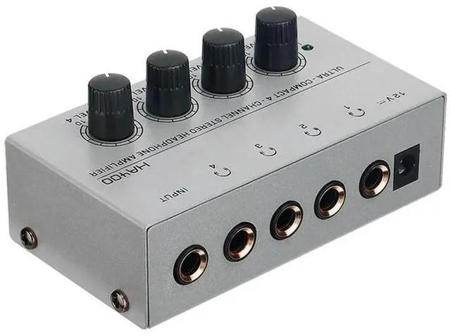 Main image of HA400 l Stereo Audio Headphone Amplifier, 4 Channels, For PC, Guitar, Sound Mixer - EU Plug Version