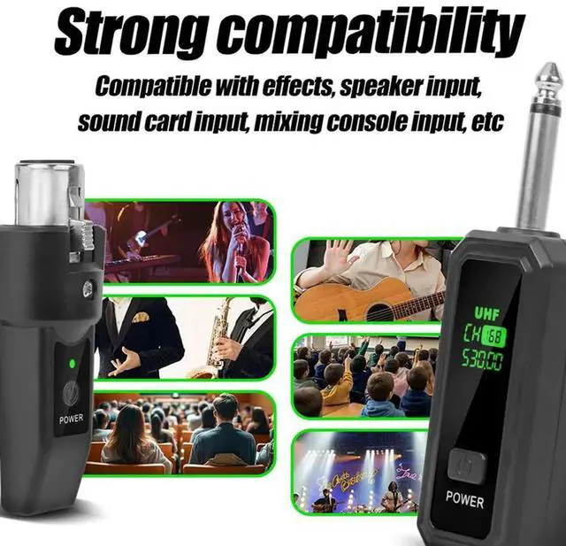 Alt view image 2 of 4 - UHF XLR Adapter System Dynamic Microphone Mixer For Dynamic Microphone Guitar Audio Mixer PA System