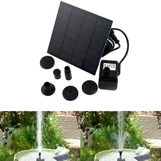 Main image of Solar Powered Fountain Pump: 4 Nozzles,  Garden Decor For Household Merchandises Accessory In Stock