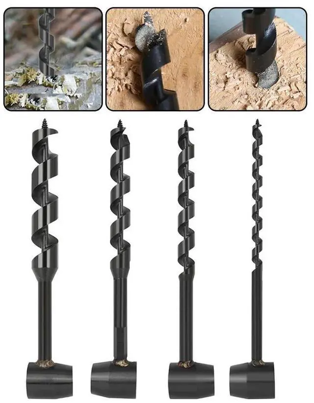 Alt view image 4 of 6 - Scotch Eye Wood Auger Hand Drill Multifunction Handle Hole Auger Drill Bit Carbon Steel Lightweight for Outdoors Camping Hiking