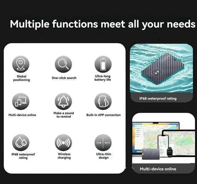 Alt view image 3 of 3 - Ultra Slim Tracking Card Wallet Anti-Loss Card For Find My Ultra Thin Tracker