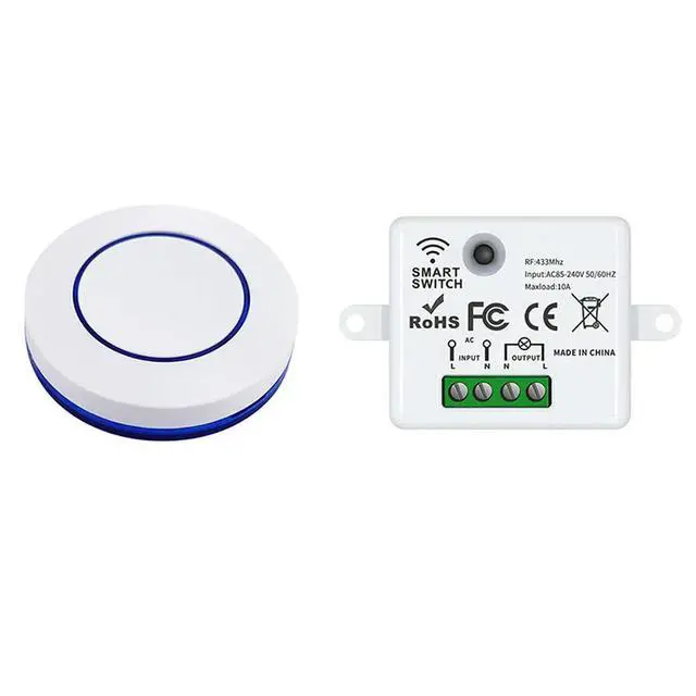 Alt view image 4 of 6 - 433MHz Wireless Remote Control Light Switch with Receiver 10A for AC85 240V For LED Lamps Electric Gates Water Pumps and Stages