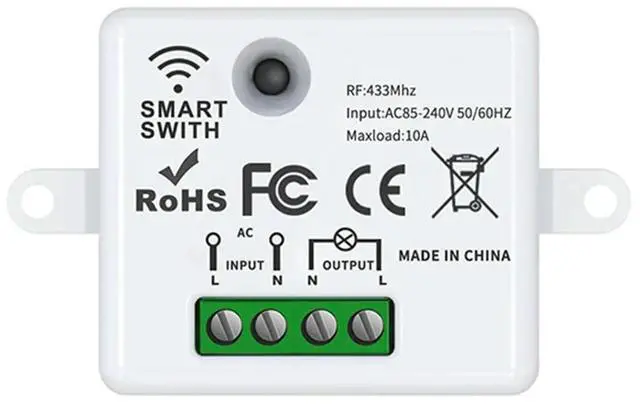 Alt view image 5 of 6 - 433MHz Wireless Remote Control Light Switch with Receiver 10A for AC85 240V For LED Lamps Electric Gates Water Pumps and Stages