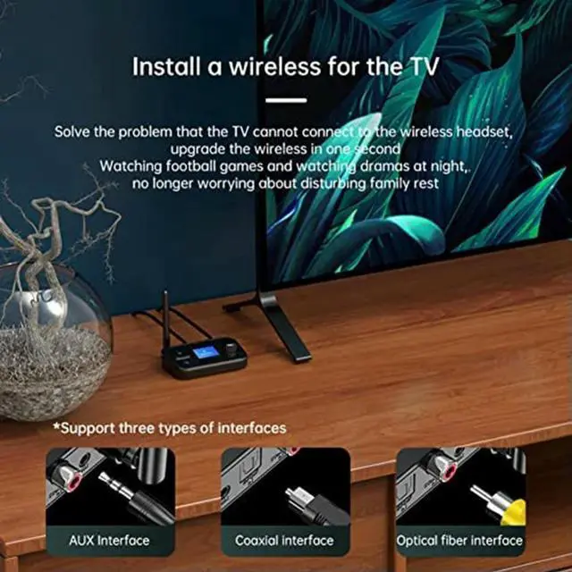 Alt view image 3 of 4 - Bluetooth 5.0 Receiver Transmitter for Home Stereo TV Stereo AUX 3.5mm Jack RCA Optical Wireless Bluetooth Audio Adapter