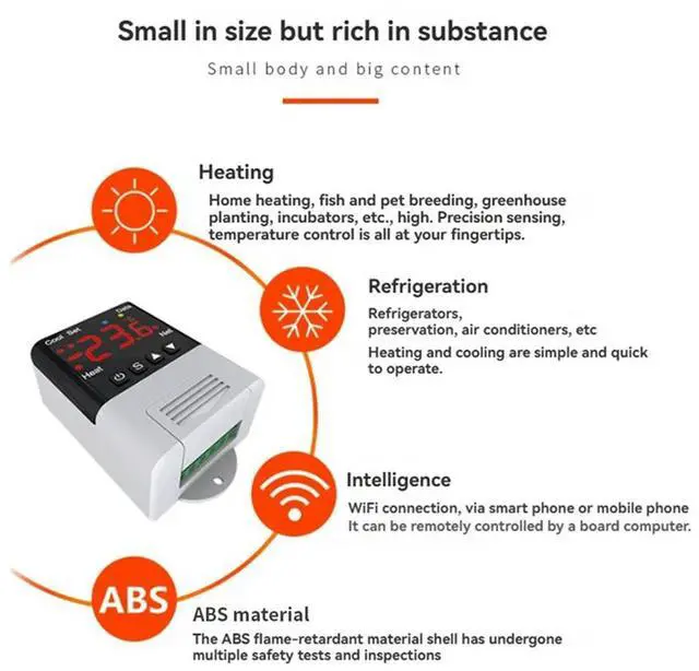 Main image of AC 110V 220V DTC1201 Wireless Temperature Controller Aquarium Thermostat With NTC Sensor APP Control For Home