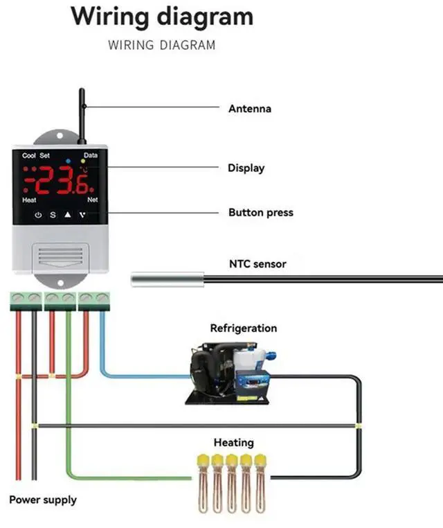 Alt view image 3 of 4 - AC 110V 220V DTC1201 Wireless Temperature Controller Aquarium Thermostat With NTC Sensor APP Control For Home