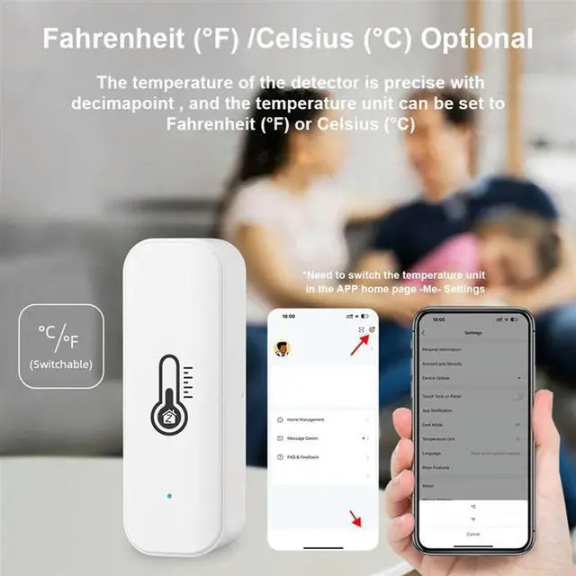 Alt view image 4 of 7 - 3X Tuya Zigbee Temperature Humidity Sensor Home Temperature Sensors Works With Alexa Google Assistant Life