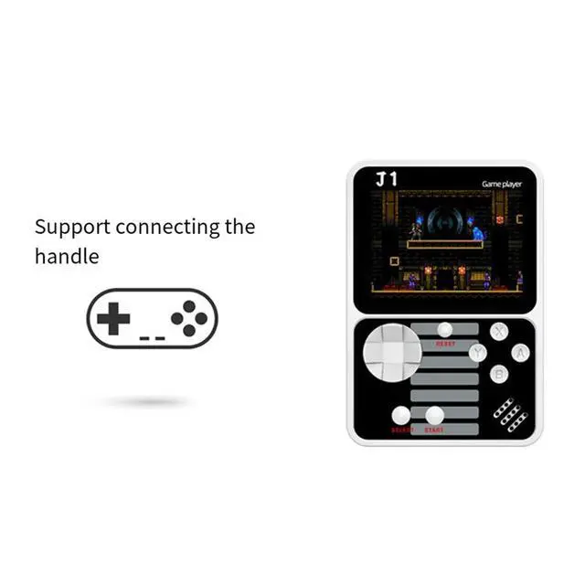 Alt view image 2 of 3 - All-In-One Kids' Mini Handheld Video Game Console With 3-Inch Screen - 500 Built-In Color Games