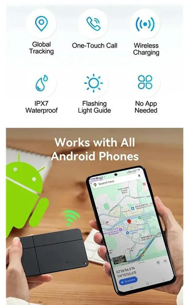 Alt view image 2 of 4 - Ultra-Thin Location Tag GPS Tracking Card For Android For Google Find Hub Bluetooth Anti-Loss Wallet