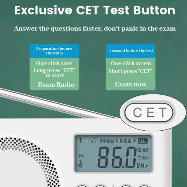 Alt view image 2 of 3 - With LED Display 3.5Mm Headphone Jack Support Auto Search/Store Station FM Radio 50-108MHZ