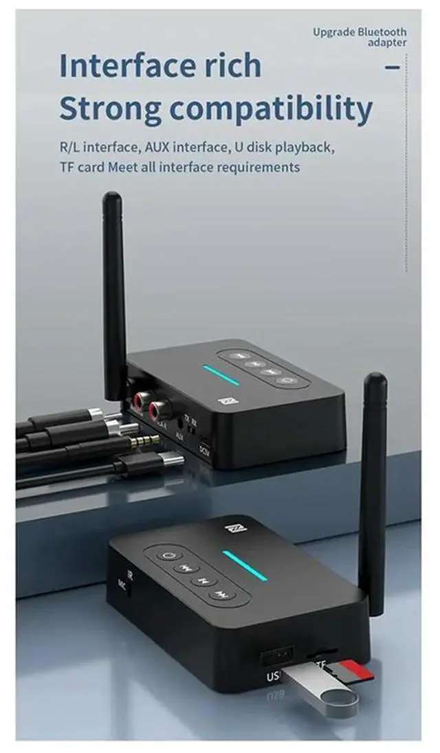 Alt view image 3 of 3 - Bluetooth 5.1 Audio Adapter With NFC AUX 3.5Mm Mic Remote - Wireless Music Transmitter & Receiver For TV