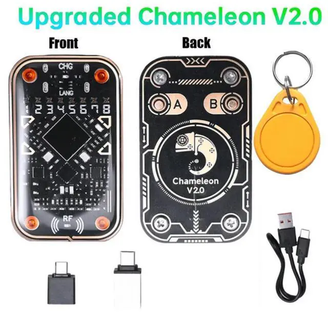 Alt view image 2 of 4 - Chameleon Ultra V2.0 RFID Chip Reader Card Emulator+CUID Keychain 125Khz 13.56Mhz Card Decode NFC Duplicator