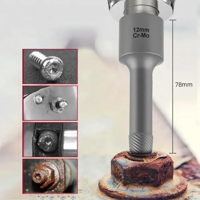 Alt view image 6 of 6 - 8-16mm Damaged Screw Extractor Stripped For Broken Bolt Remover Socket Adapter For Power Tools Drill Bits Accessory In Stock