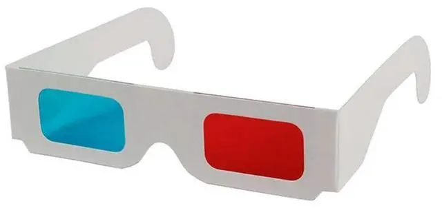 Alt view image 2 of 3 - 3D Glasses, 80X Red And Blue Paper Stereo Lenses For Movies Set Anaglyph Paper 3D Glasses