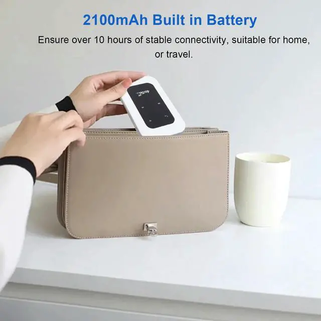 Alt view image 3 of 3 - Portable 4G Hotspot 300Mbps Plug and Play Support 10 Device Travel Mobile Hotspot with SIM Card Slot for Business Motorhome