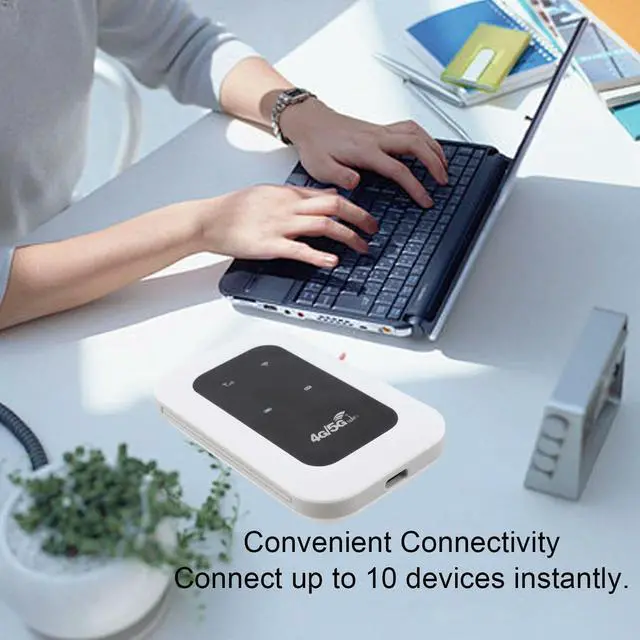 Alt view image 2 of 3 - Portable 4G Hotspot 300Mbps Plug and Play Support 10 Device Travel Mobile Hotspot with SIM Card Slot for Business Motorhome