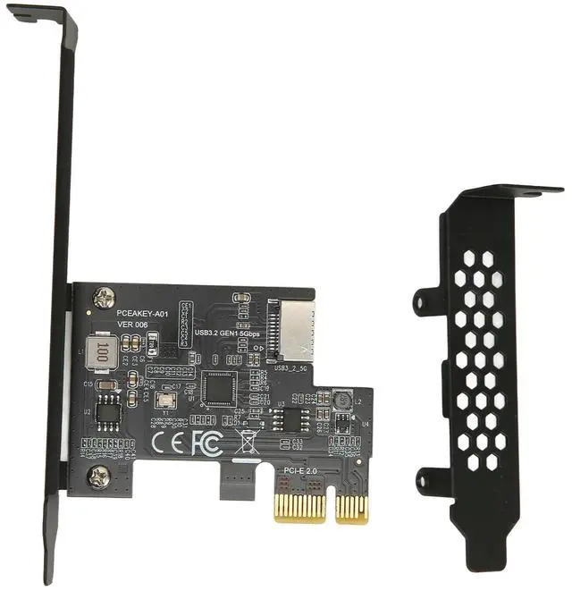 Main image of PCIE to USB 3.2 Expansion Card Black 5Gbps High Speed PCIE X1 to USB3.2 Gen1 TYPE E 20PIN Expansion Riser Card For Desktop Front