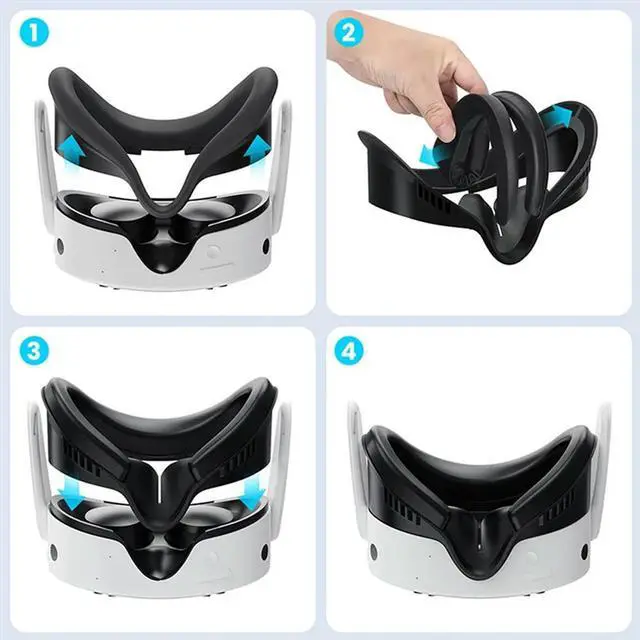 Alt view image 3 of 3 - For Quest 3S Foam Cushion, Replacement Anti-Leakage Light Nose Pad Face Cover Quest 3S VR Game Accessories