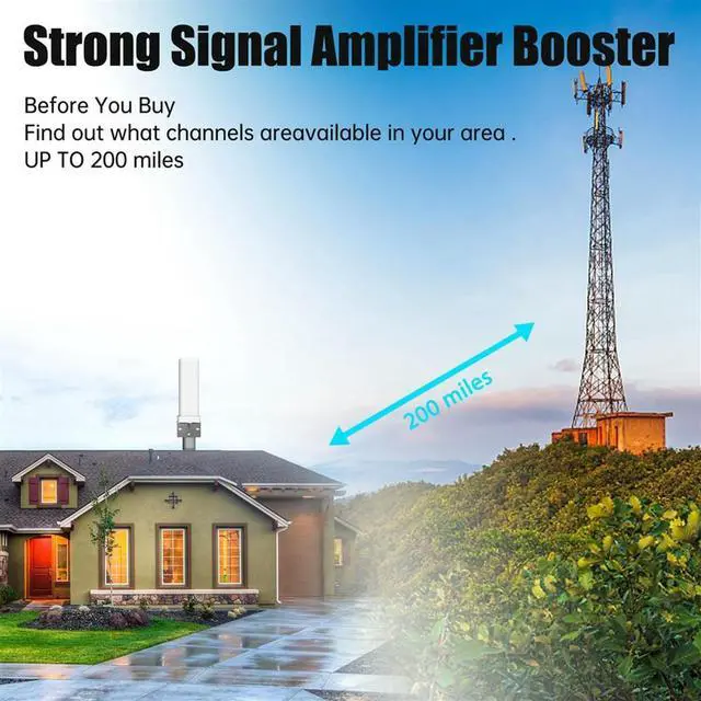 Alt view image 4 of 4 - 4K Digital TV Antenna 35dBi Outdoor Free HDTV Channel 6000 Miles Long Range Signal Amplifier for ATSC/DVB-T/DMB-T/ISDB-T