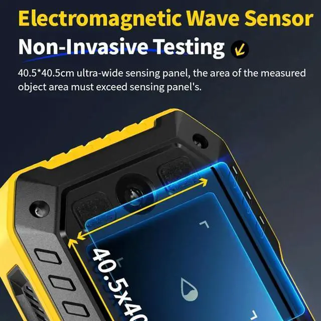 Alt view image 3 of 4 - Digital Inductive Wood Moisture Meter Hygrometer 0.1% Pinless Non-Contact Timber Damp Wall Detector Humidity Temp Tester