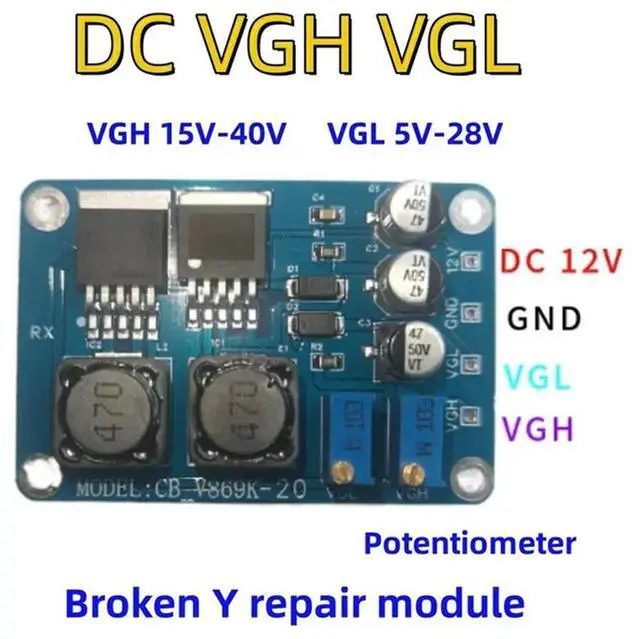 Main image of VGH VGL DC Module For Repairing LCD Panel Y Broken Y Color Abnormal Horizontal Line Problem VGH 15-40V VGL 5-28V 10Pcs
