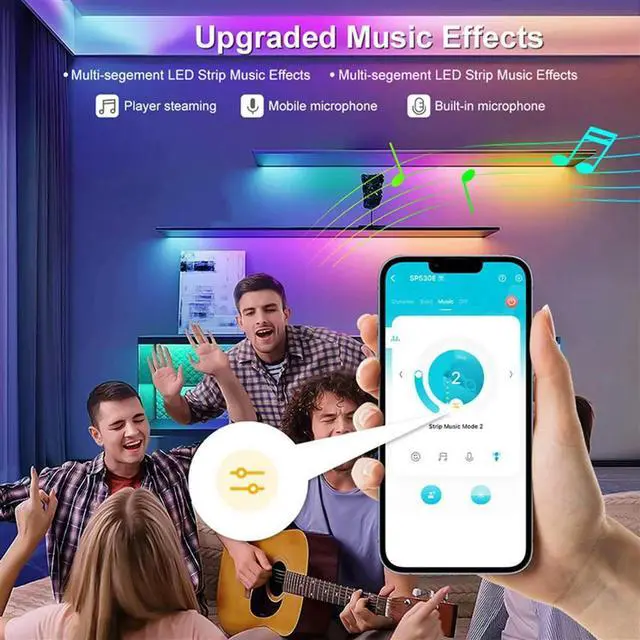 Alt view image 4 of 7 - 2X 12-In-1 LED Controller SP530E PWM SPI Pixels Dimmer For WS2812B WS2811 RGB RGBW LED Strips With Voice Control