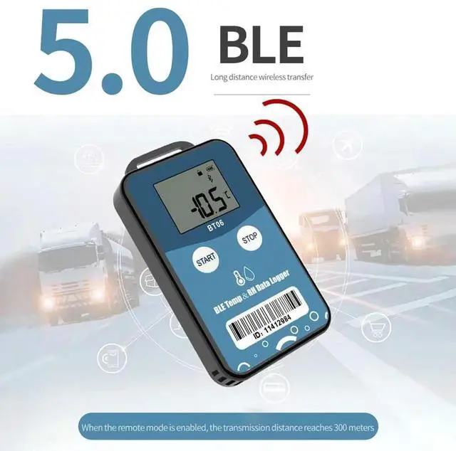 Alt view image 4 of 7 - BT06 Mini Humidity Temperature Data Logger Digital 32000 Point Internal Sensor Long Distance Bluetooth Recorder