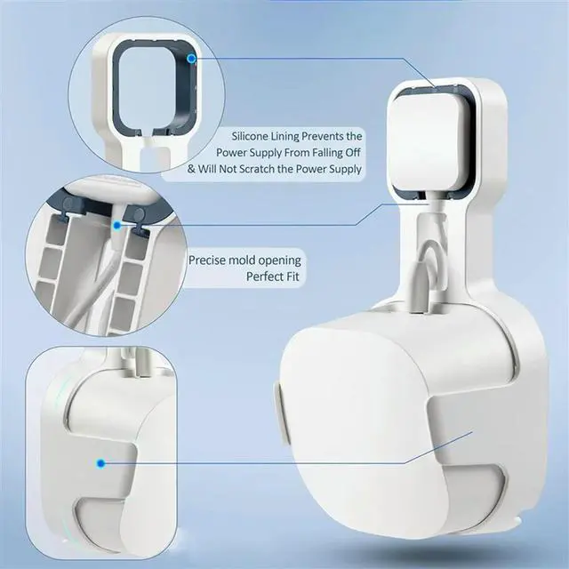 Alt view image 4 of 7 - 2X Wall Mount Bracket For Eero 6+ Dual-Band Mesh Wi-Fi 6+ Router, Sturdy Socket Bracket, Space Saving, Wire Management