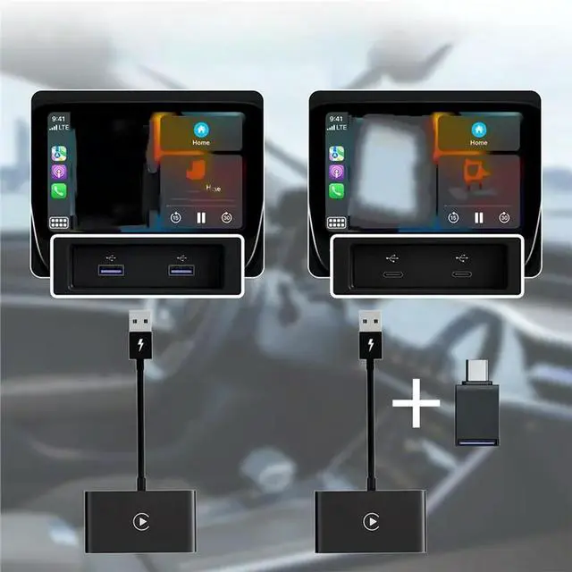 Alt view image 4 of 7 - Carplay AI Box 2 In 1 Wireless Adapter Auto Connect For Wired Carplay Vehicles Android Auto Wireless Carplay Adapter Car