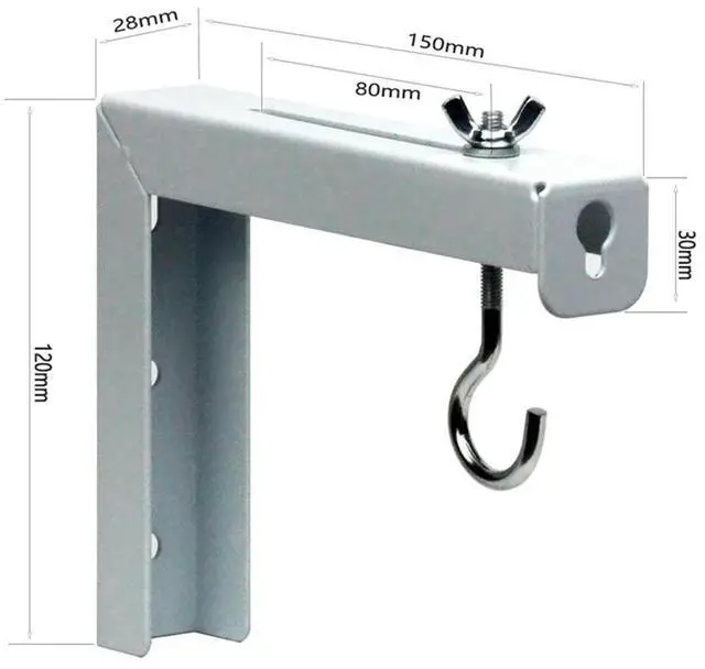Alt view image 2 of 4 - 4Pcs Projector Curtain Hanger Projector Screen L-Bracket Mounting Hanger Holder Adjustable Extension Mount Stand
