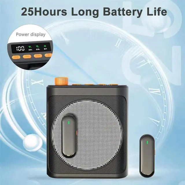 Main image of Wireless Voice Amplifier With Lavalier Microphone, Mini Portable Megaphone Speaker For Teacher, Speaker, Trainer, Coach