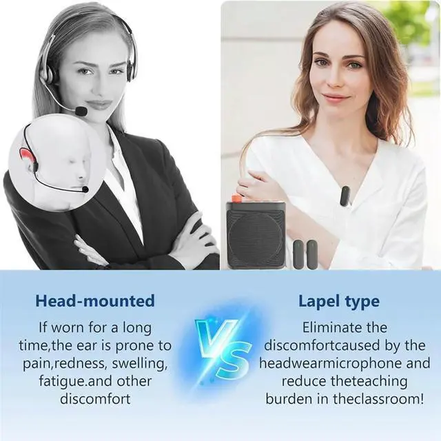 Alt view image 4 of 7 - Wireless Voice Amplifier With Lavalier Microphone, Mini Portable Megaphone Speaker For Teacher, Speaker, Trainer, Coach