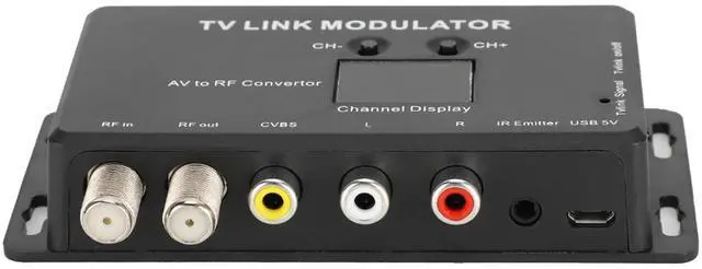 Alt view image 3 of 6 - Universal TM70 UHF TV LINK IR Modulator AV to RF Converter IR Extender Adapter with Channel Display Stable Signal Transmission